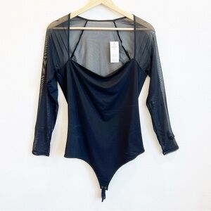 Abercrombie & Fitch Black Sheer Bodysuit